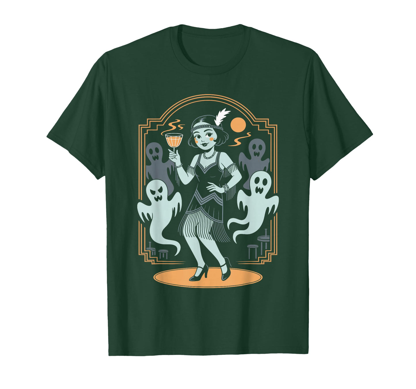 Spooky Ghost Flapper 20s Great Gatsby Swanky Flapper Party T-Shirt