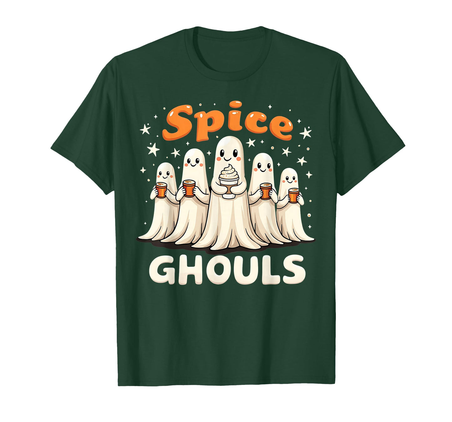 Spice Ghouls Funny Halloween Ghost Pumpkin Women Graphic T-Shirt