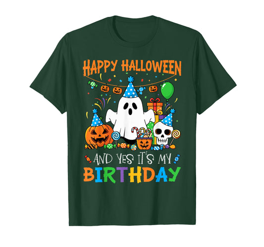 Happy Halloween And Yes It's My Birthday Halloween Ghost T-Shirt