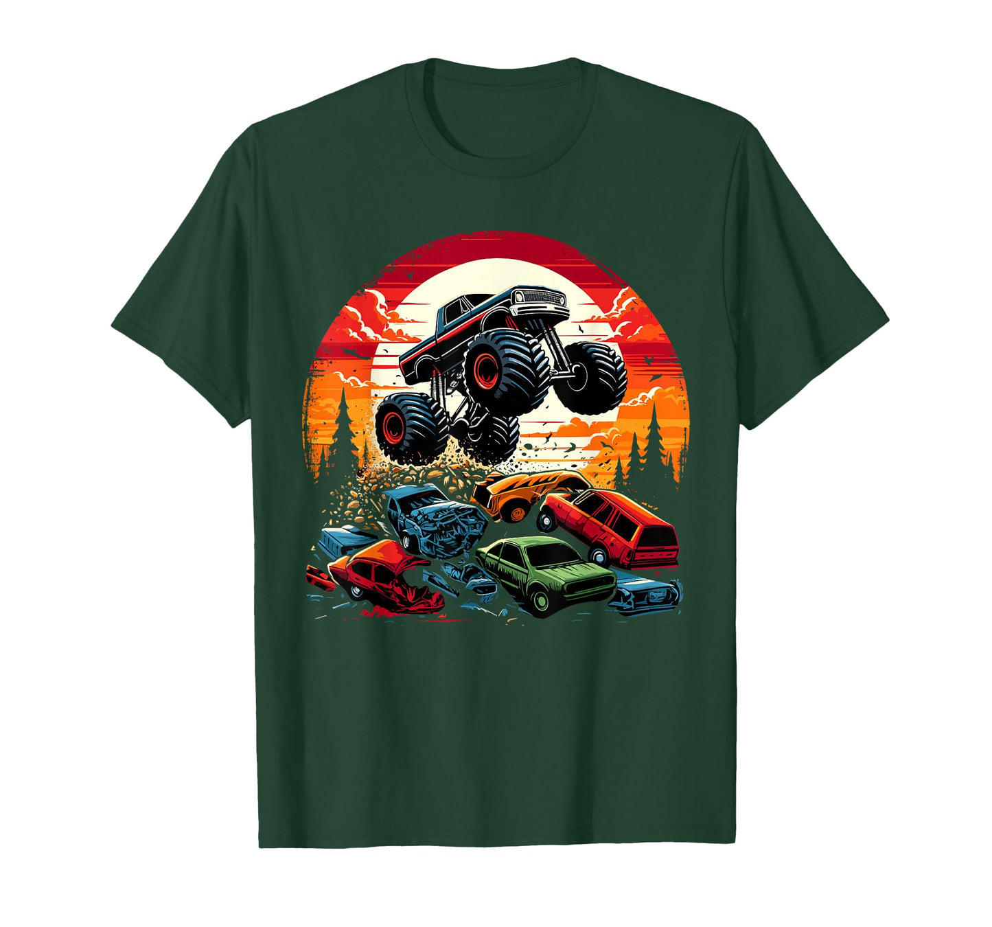 Monster Trucks Birthday Party Retro Monster Truck T-Shirt