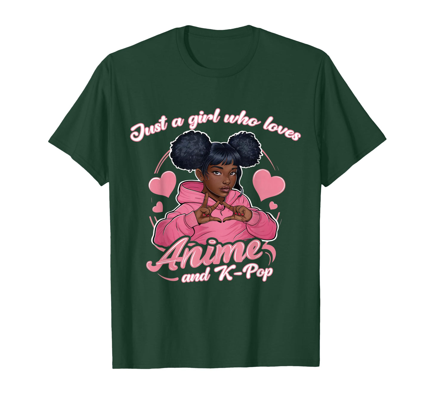 Just A Girl Who Loves Anime And K-Pop African American Afro T-Shirt
