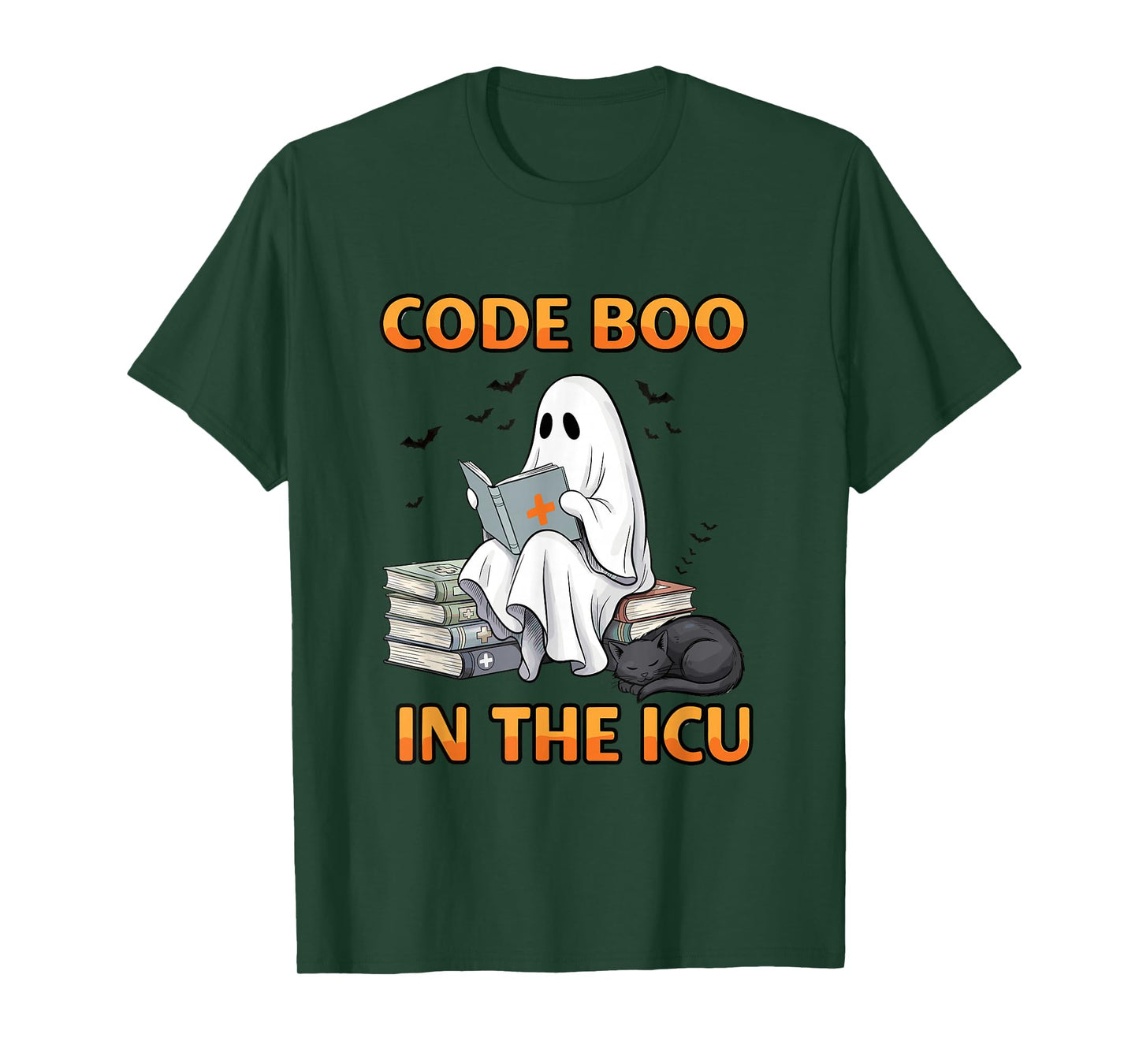 Ghost ICU Nurse Code Boo in ICU Funny Halloween Costume T-Shirt