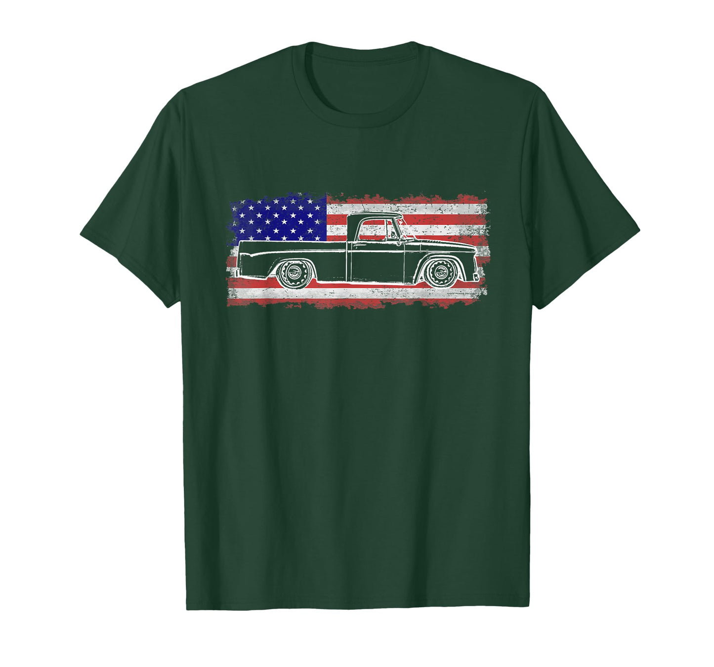 Vintage Sweptline Truck USA Flag T Shirt Slammed Bagged T-Shirt for Women Kids Men
