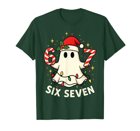 Cute Boo Ghost Lights Candy Cane Christmas 67 Meme T-Shirt