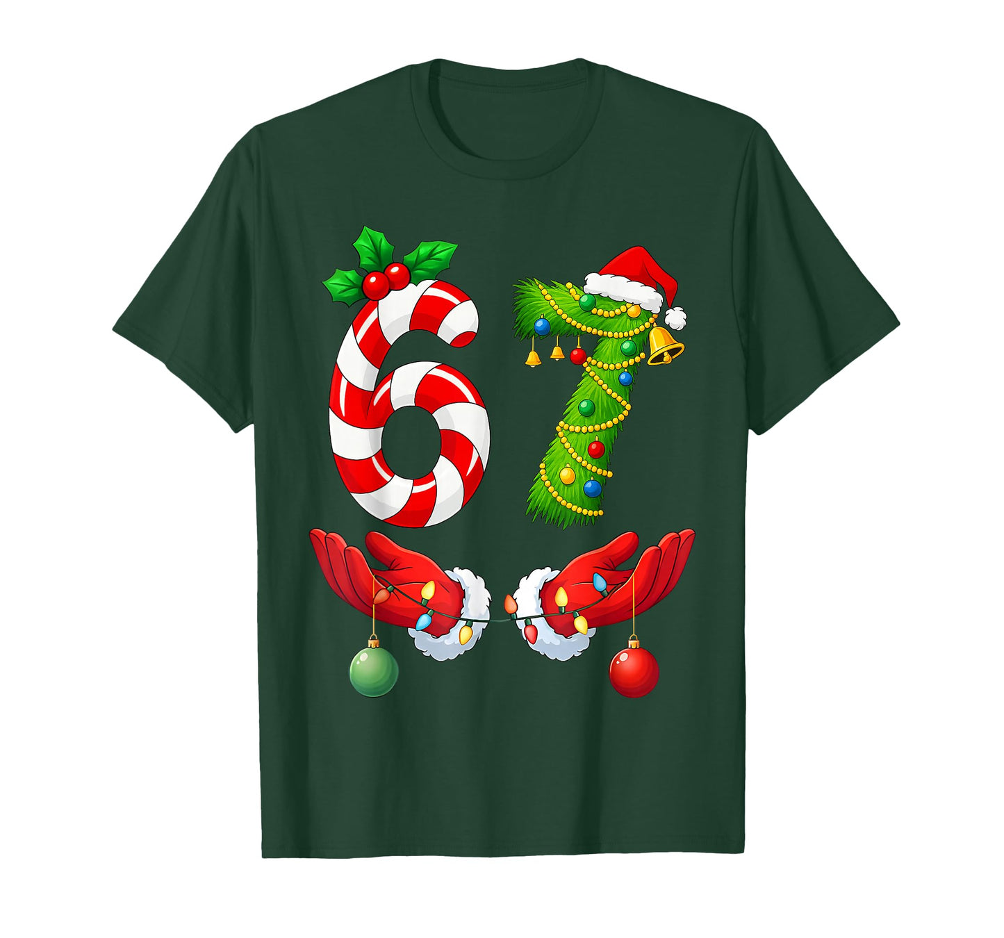 67 Christmas 6 7 Meme Pajamas Holiday Gen Alpha Slang T-Shirt