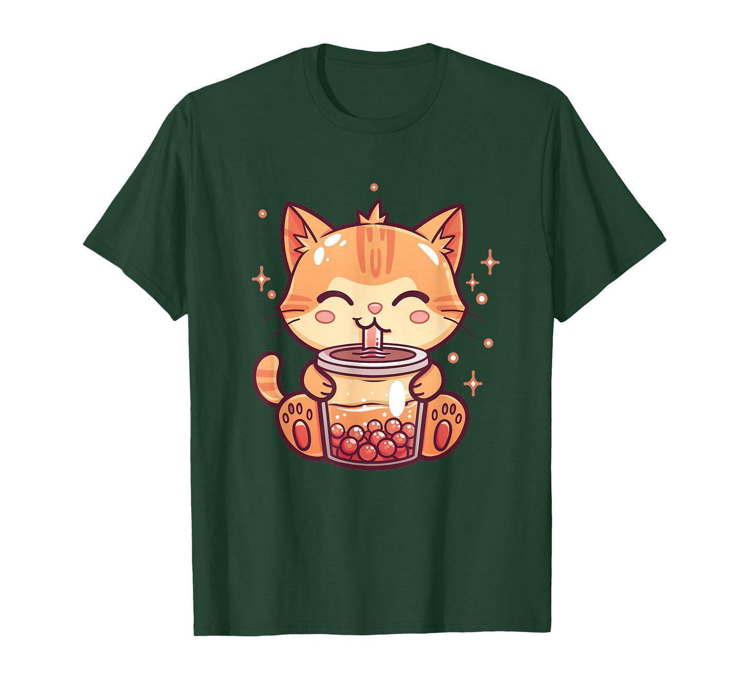 Cute Cat Boba Tea Bubble Tea Anime Kawaii Neko T-Shirt
