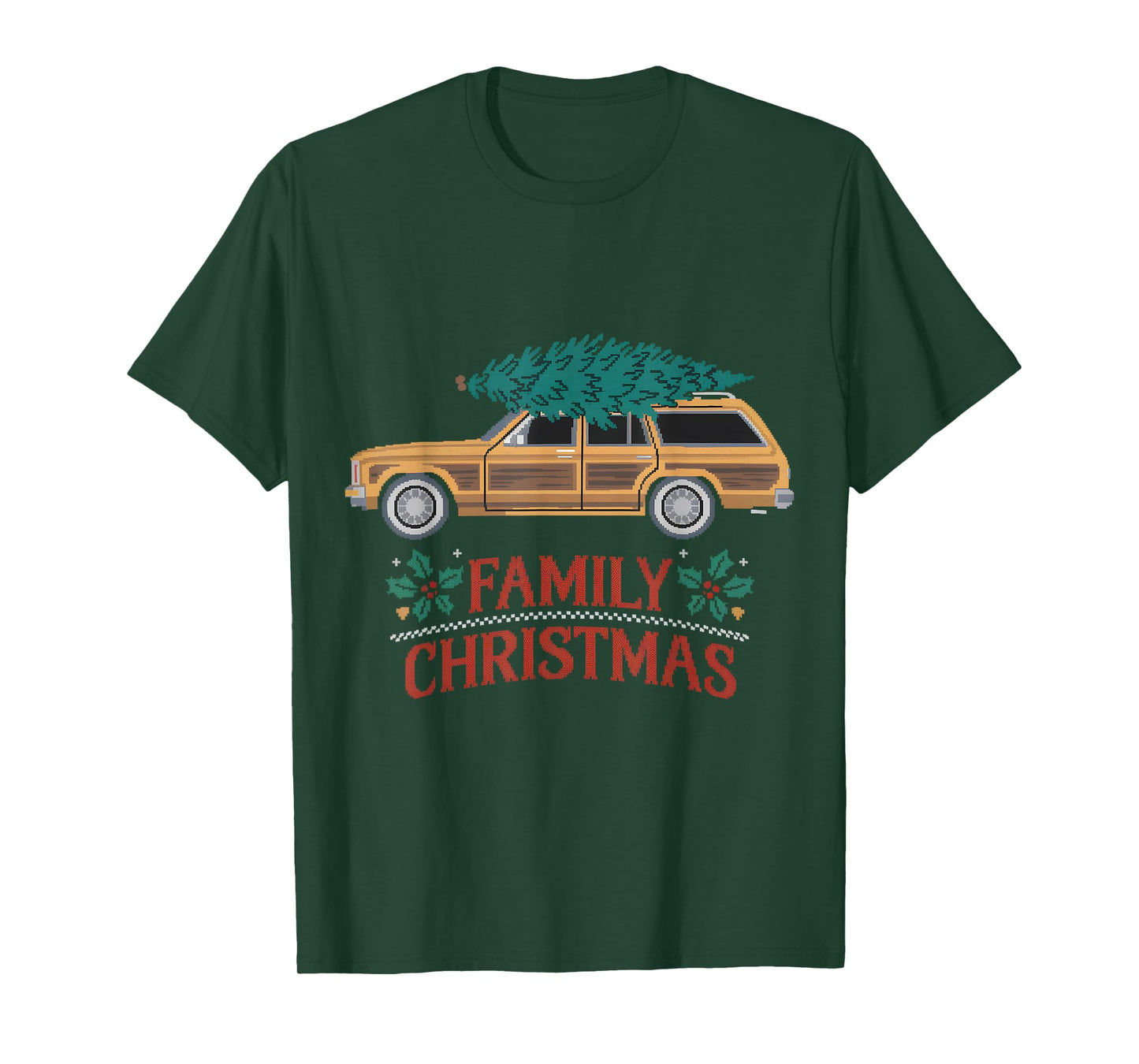 Mens Ugly Christmas Outfit PJ Party Christmas Tree Car Movie T-Shirt