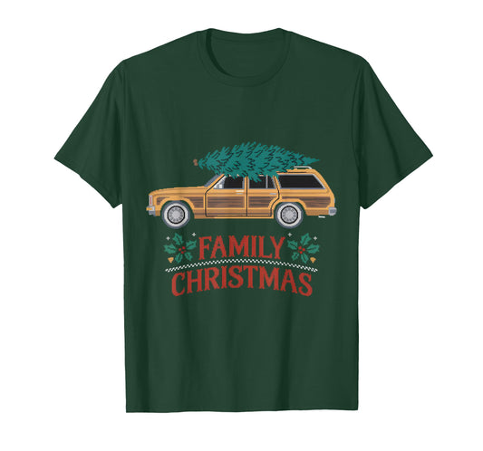 Mens Ugly Christmas Outfit PJ Party Christmas Tree Car Movie T-Shirt