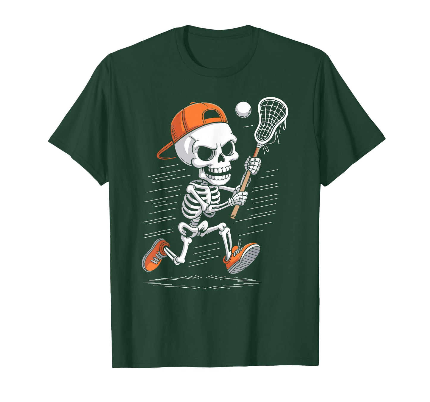 Skeleton Lacrosse Halloween Costume Funny Men Boys Kids T-Shirt