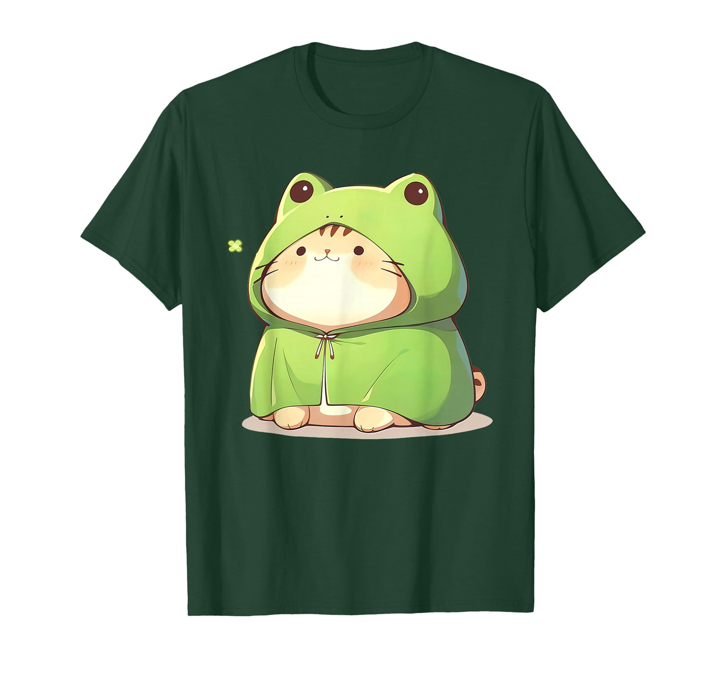 Cute Cat In Frog Costume Kawaii Anime Kitty Kitten Frog Cat T-Shirt