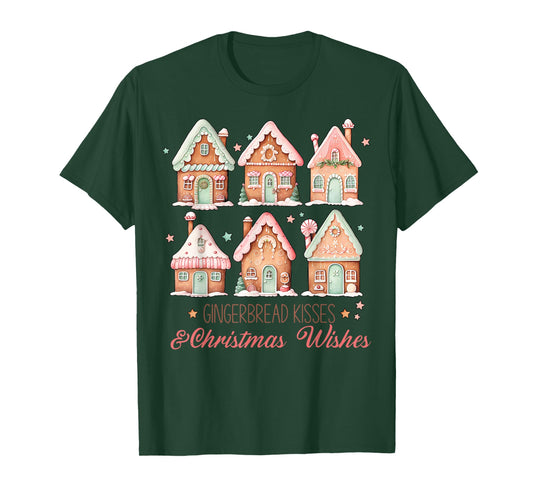Gingerbread Kisses and Christmas Wishes Matching Family T-Shirt