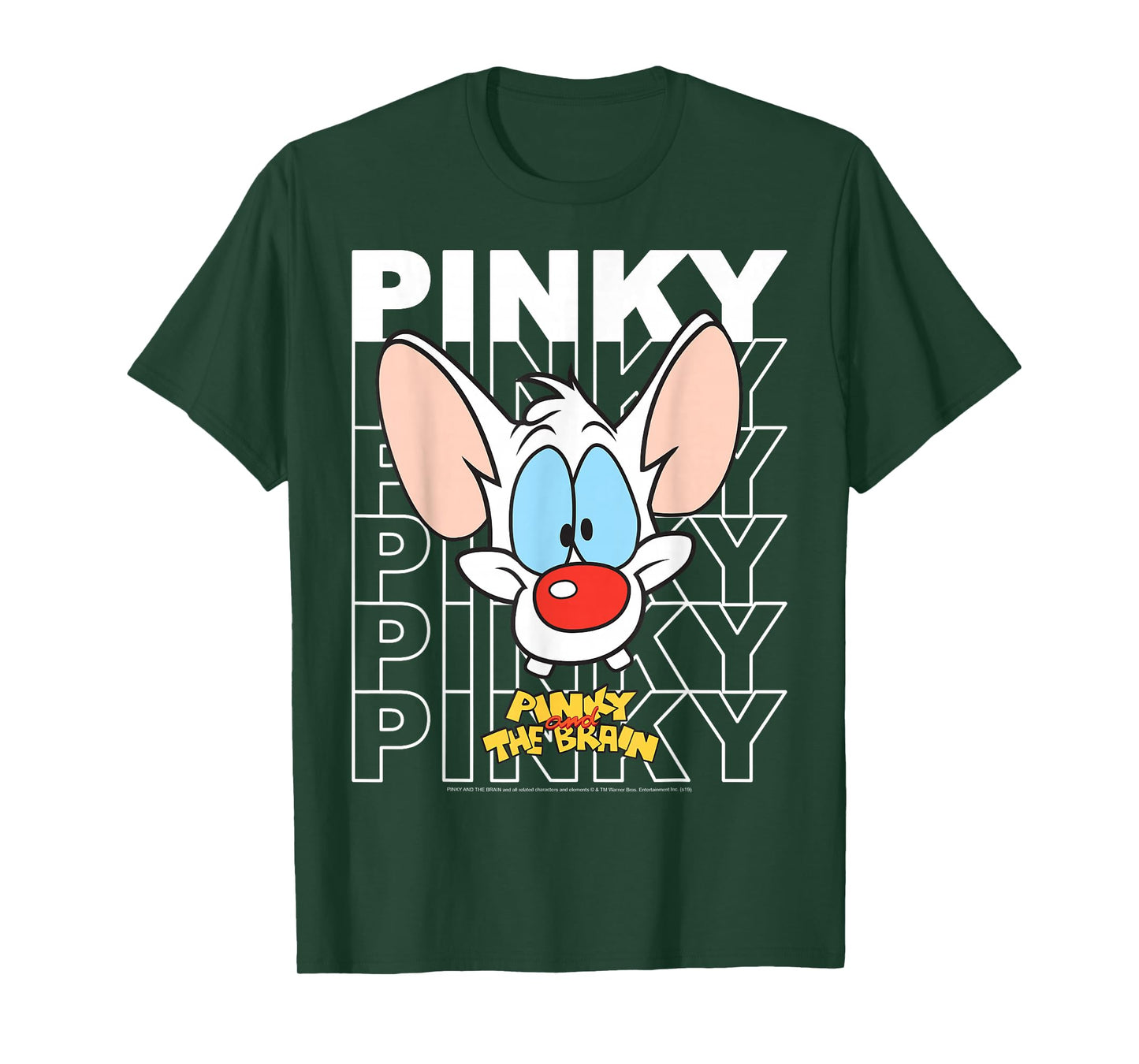 Pinky and The Brain Pinky Text Stack Big Face T-Shirt