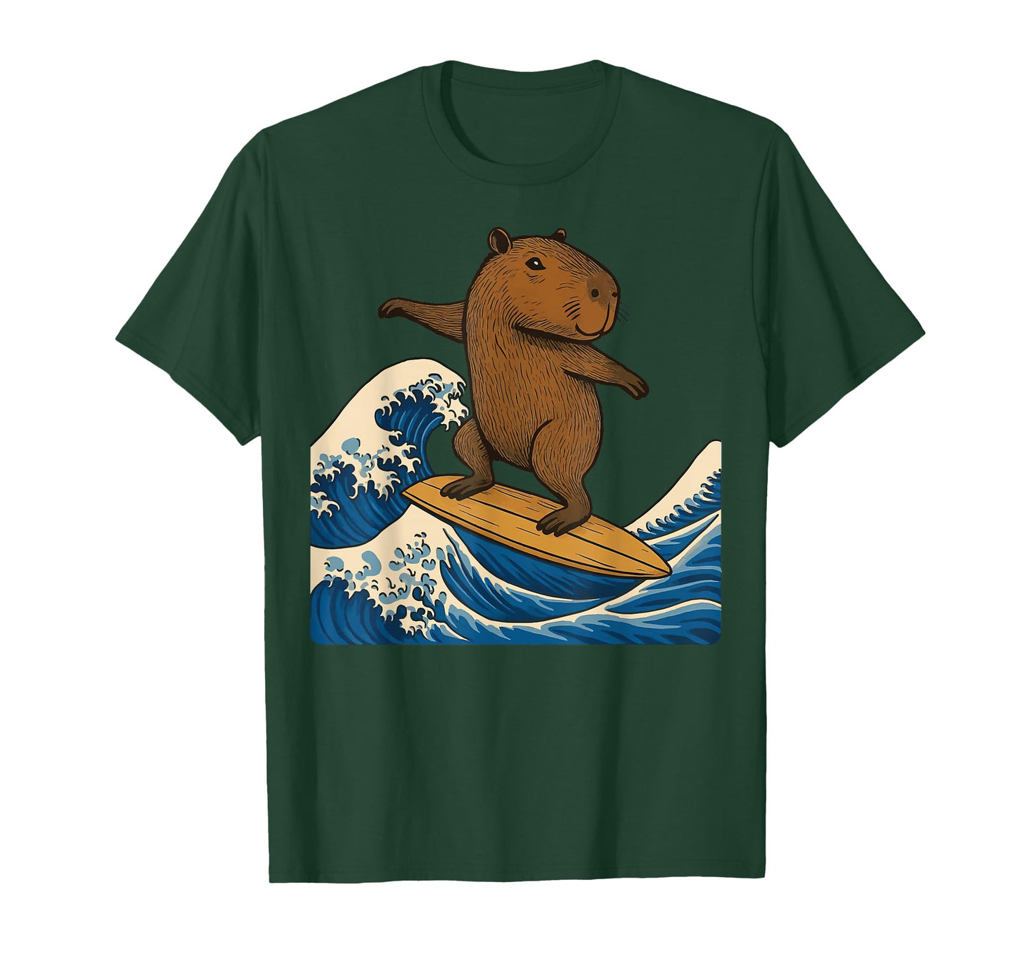Capybara Surfing Japanese T-Shirt