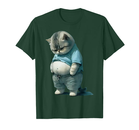 Funny Fat Cat Art Design Fat Kitten Cat Lover T-Shirt