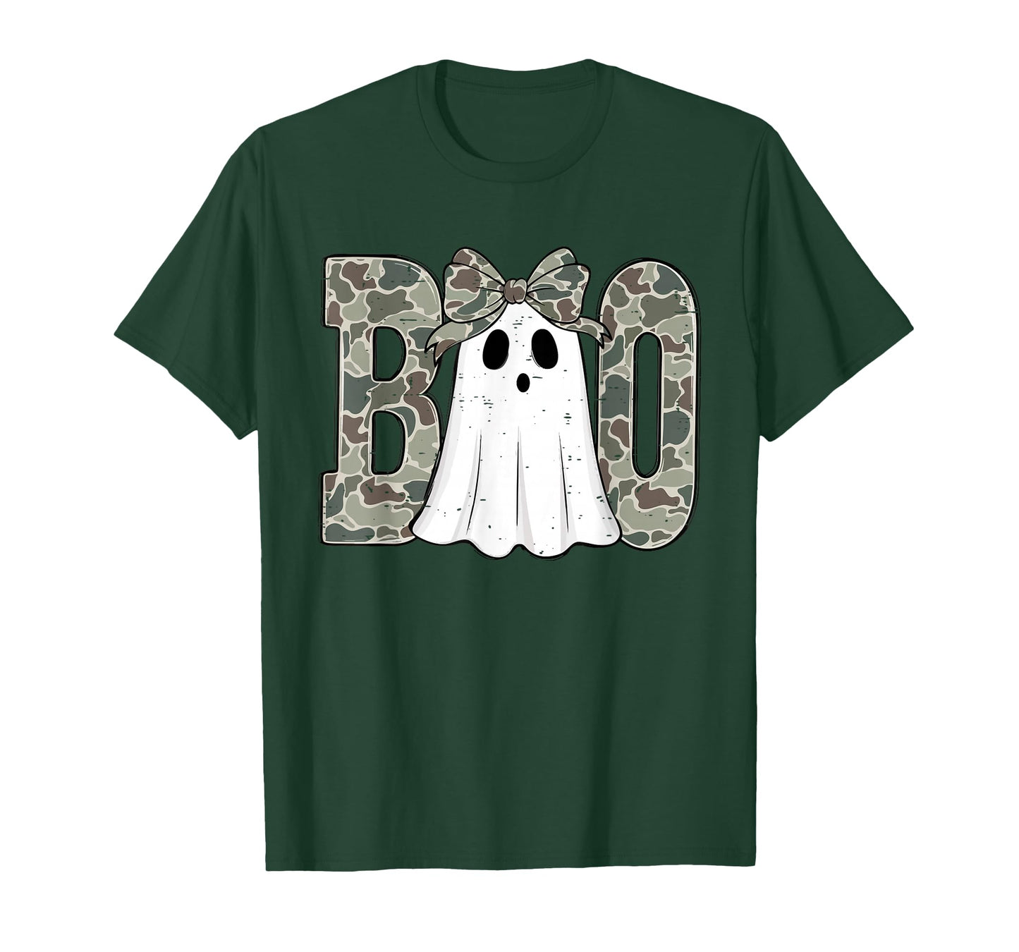 Camo Ghost Boo Spooky Season Fall Halloween Toddler Girls T-Shirt