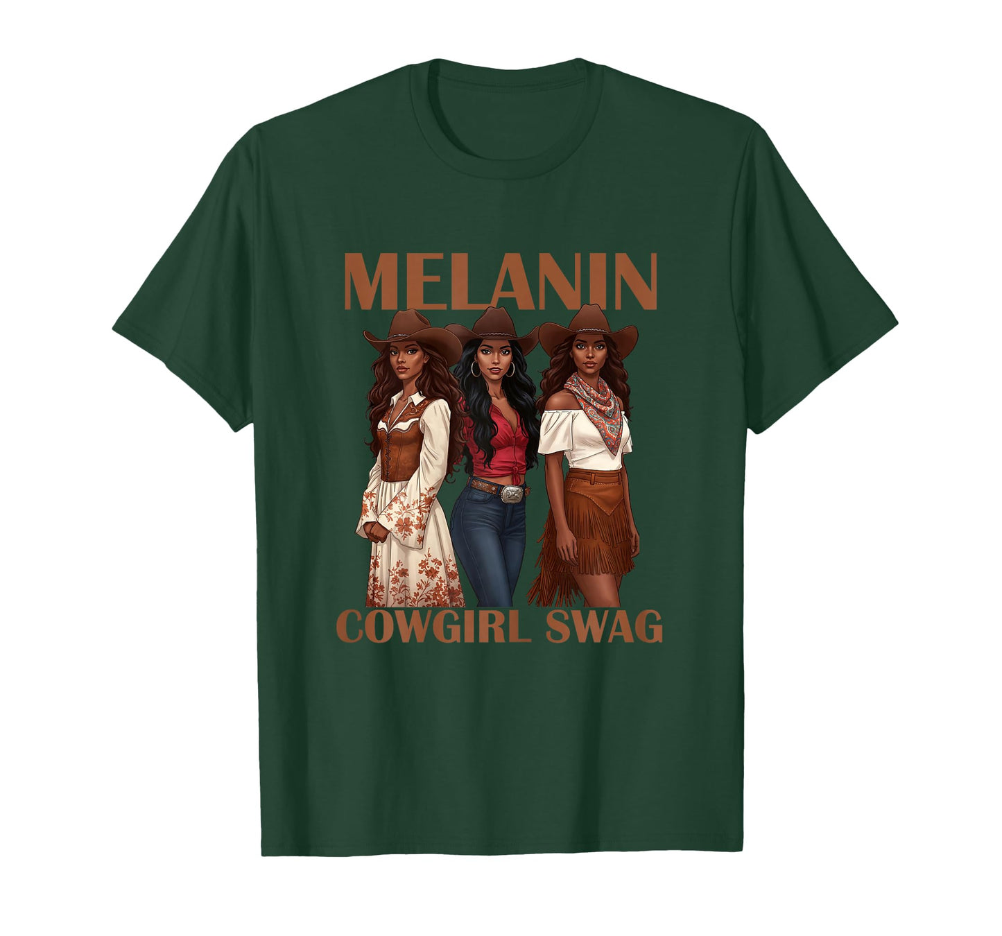 Let's Go Girls Retro Western Country Melanin Cowgirl Swag T-Shirt