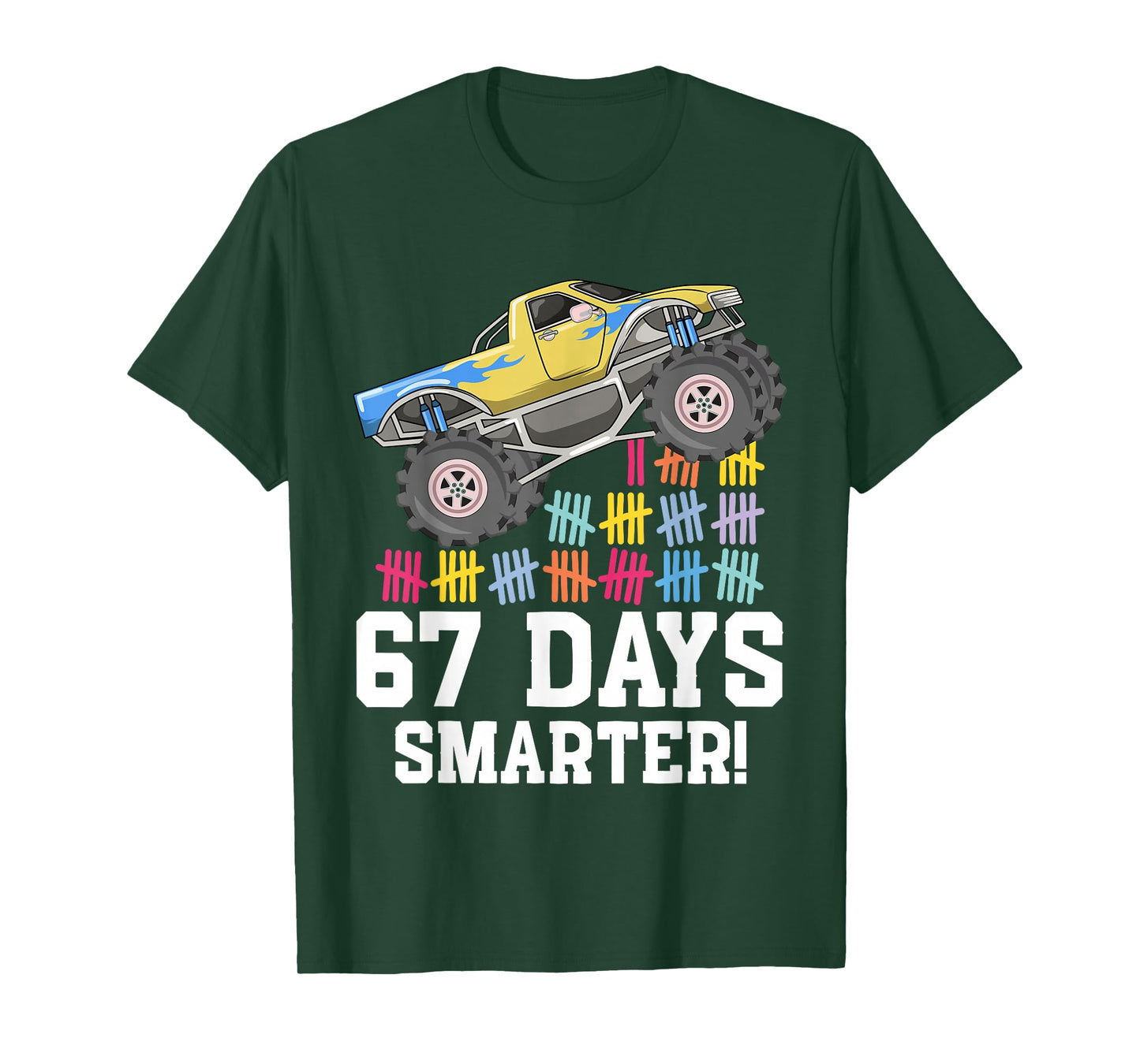 67 Days of School Monster Truck 67th Day of School Boys T-Shirt