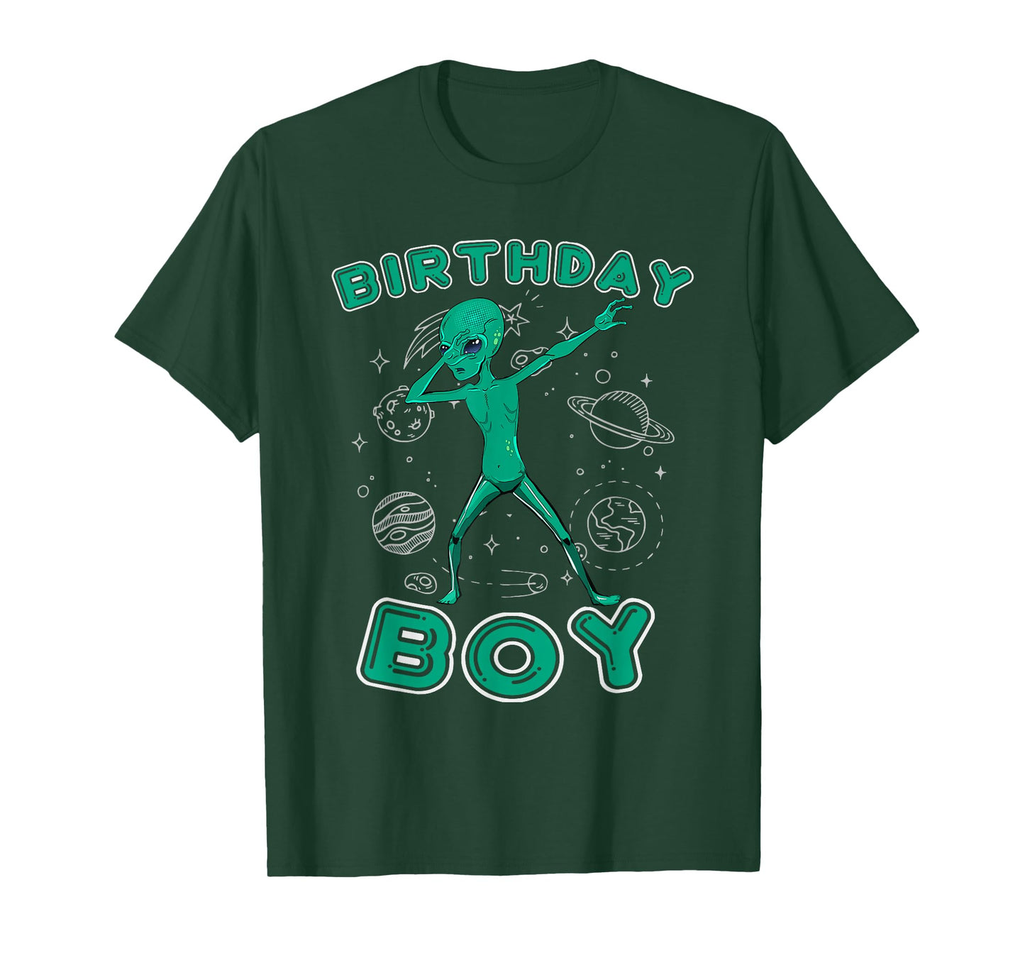 Funny Alien Birthday Boy Tween Teen Boys Kids Youth Men T-Shirt