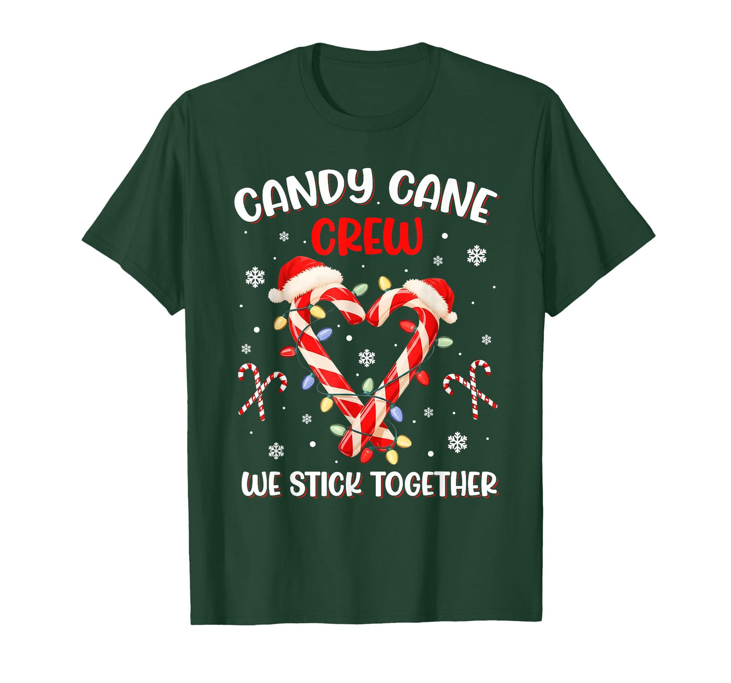 Christmas Candy Cane Heart Holiday Family Matching Pajama T-Shirt