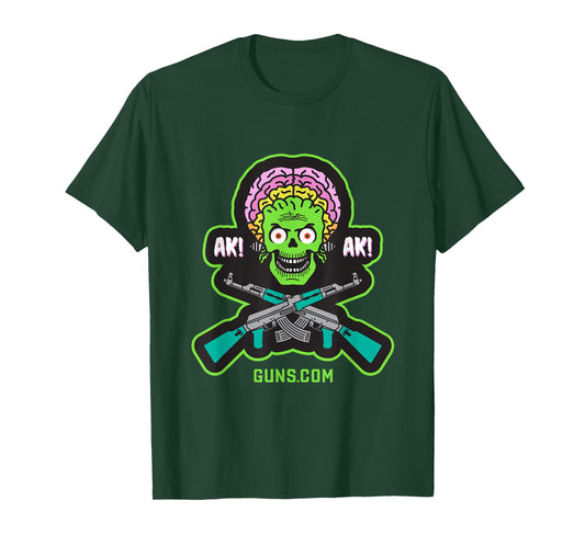 Guns.com AK-47 Alien T-Shirt - Women's Classic Fit Black Short Sleeve T-Shirt - Small