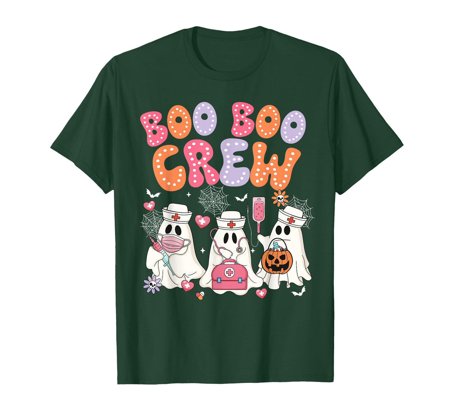 Groovy Boo Boo Crew Nurse Funny Ghost Halloween Team Custome T-Shirt