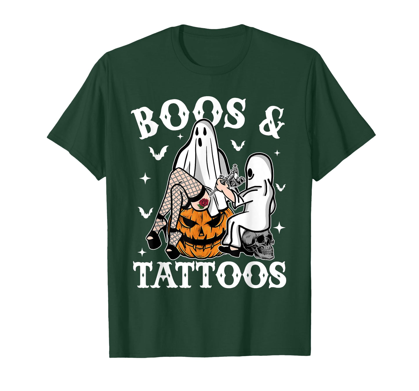 Ghosts Pumpkin Tattoo Artist Halloween Boos And Tattoos T-Shirt