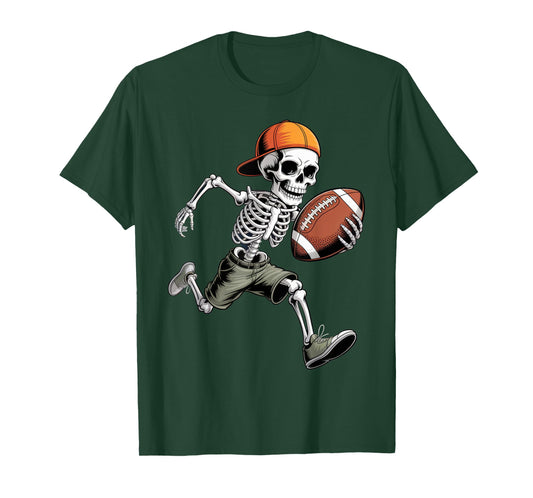 Skeleton Football Player Halloween Costume for Sport Fans T-Shirt