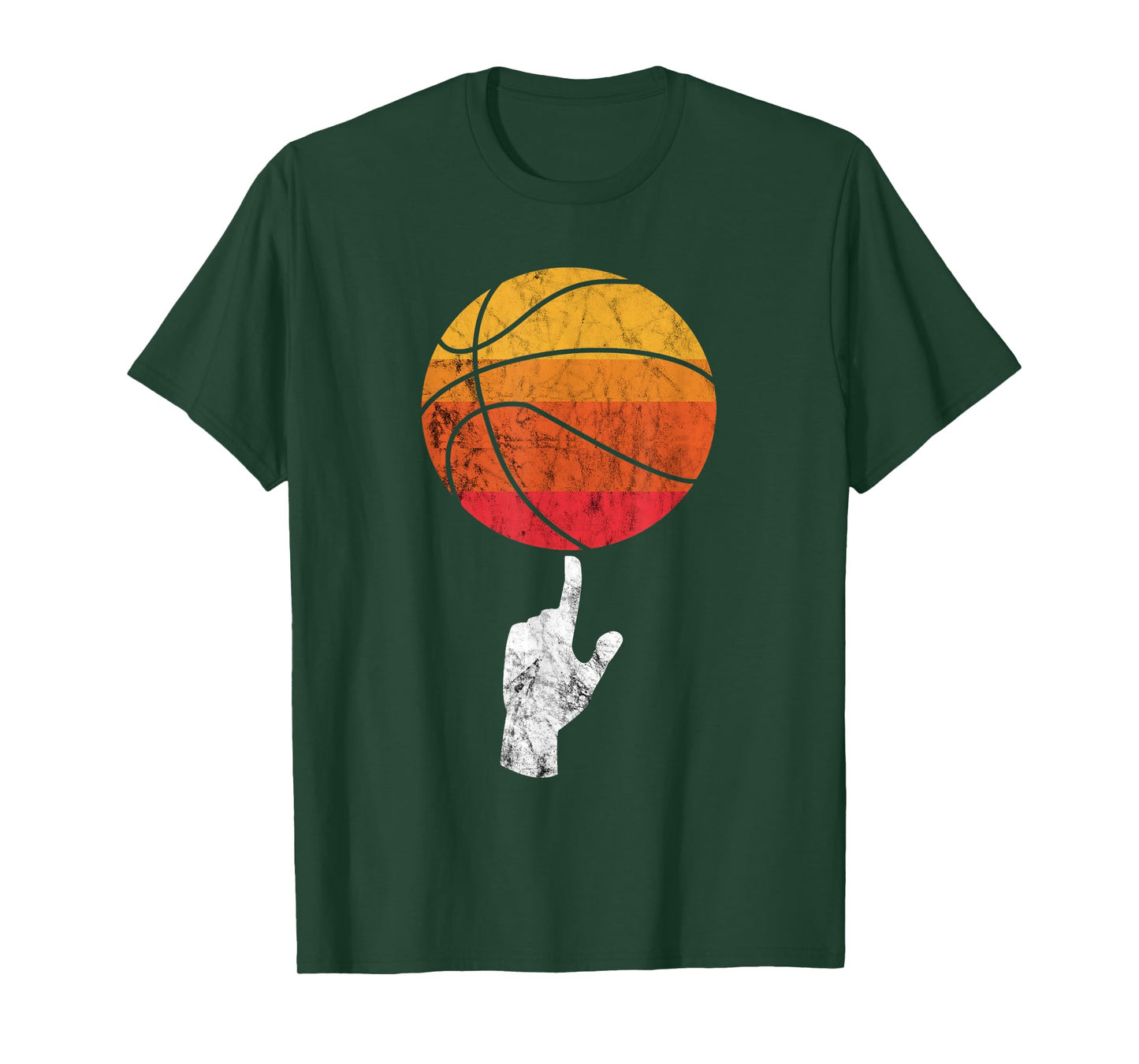 Basketball Playing Basketball Sports Vintage Retro Sunset T-Shirt