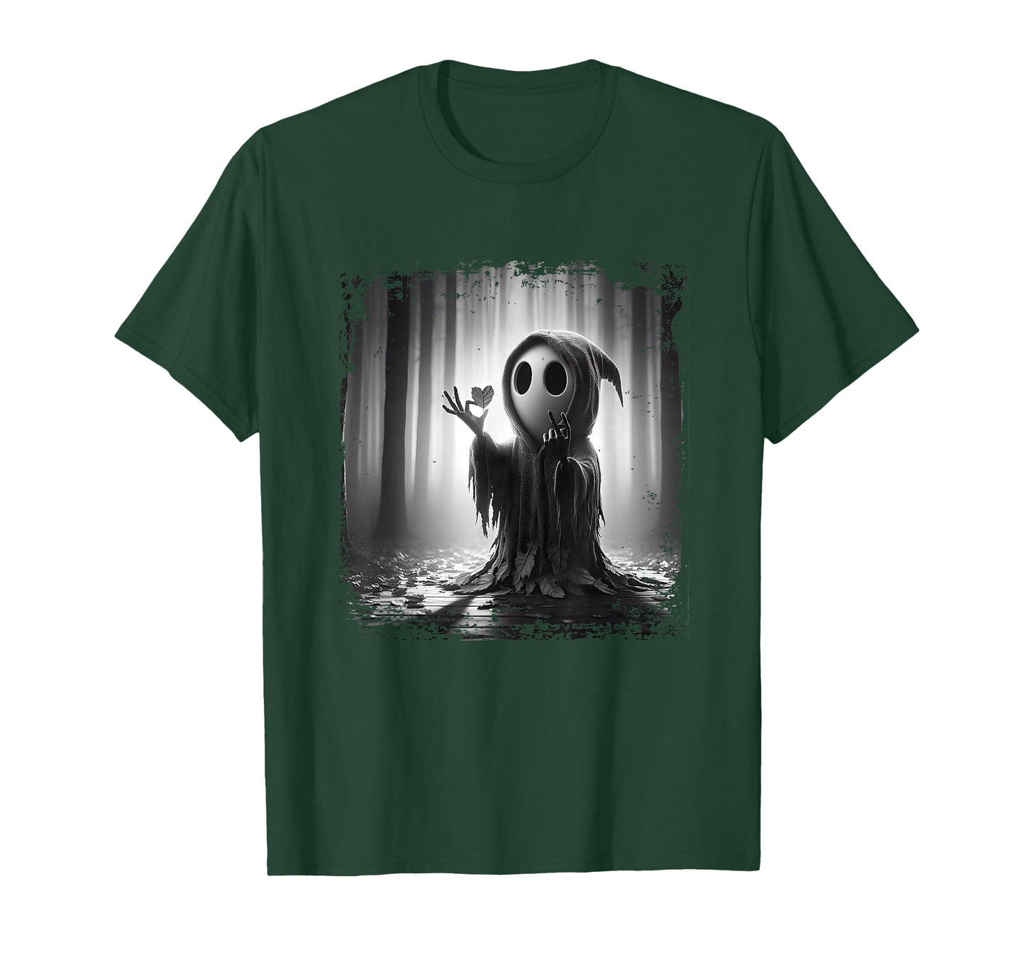Scary Face Horror Poster Halloween Ghost Heart Shape Finger T-Shirt