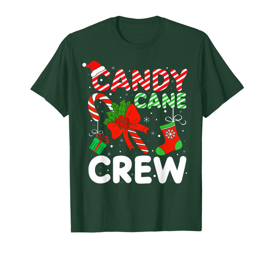 Candy Cane Crew Christmas Funny Xmas Matching Family Pajamas T-Shirt