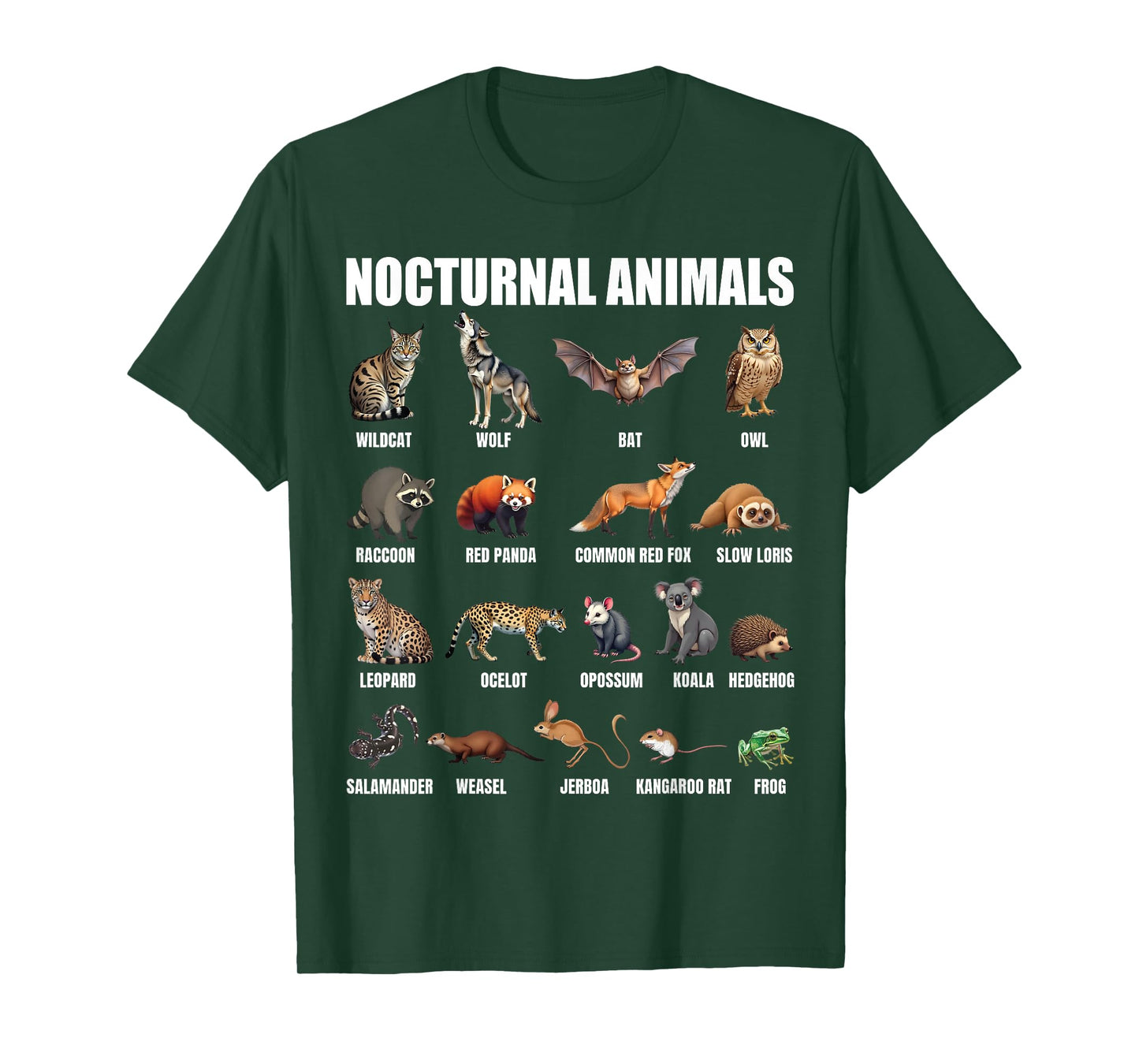 Nocturnal Animals Educational Wildlife Science Nature Lover T-Shirt