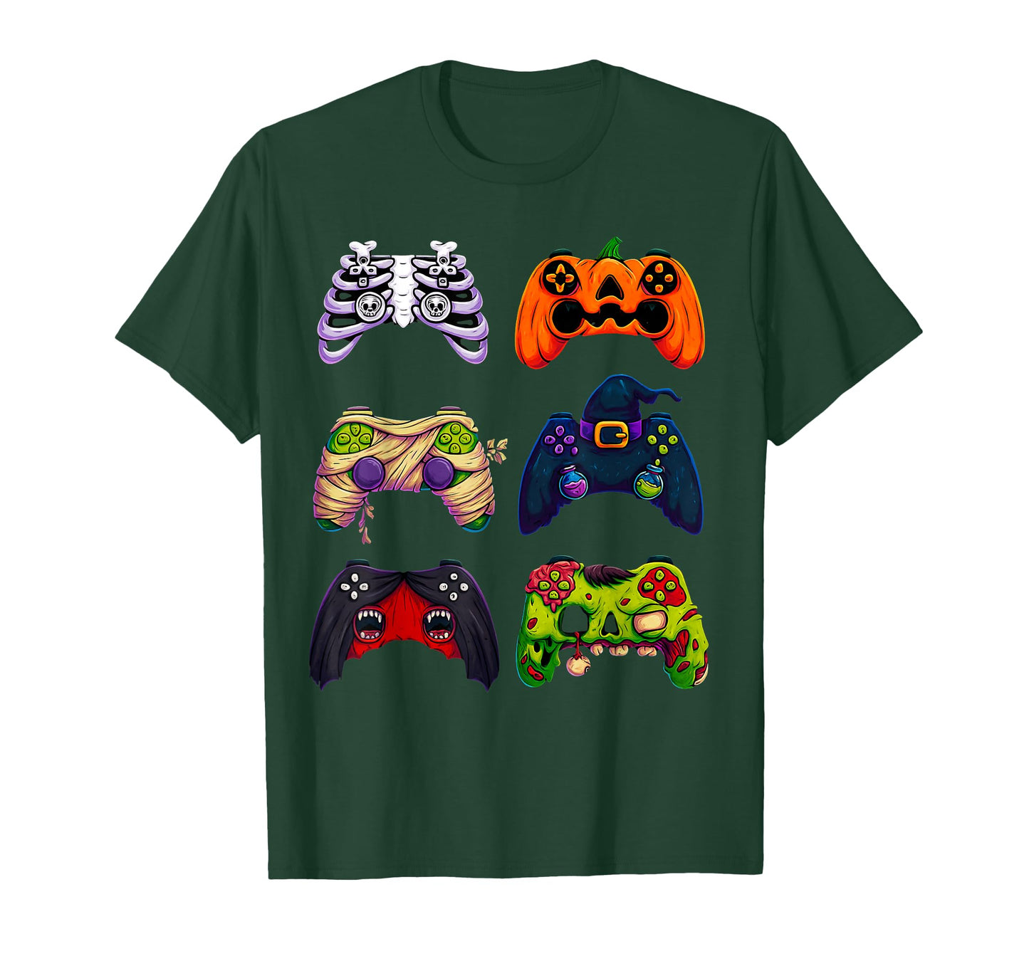 Halloween Skeleton Zombie Gaming Controllers T-Shirt