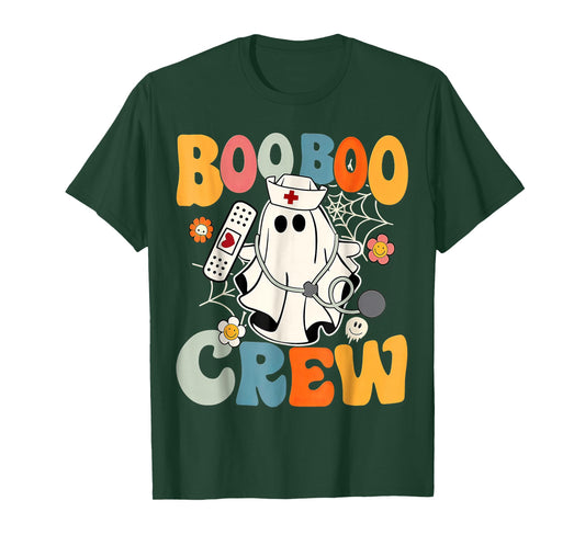 Groovy Boo Boo Crew Nurse Ghost Halloween T-Shirt