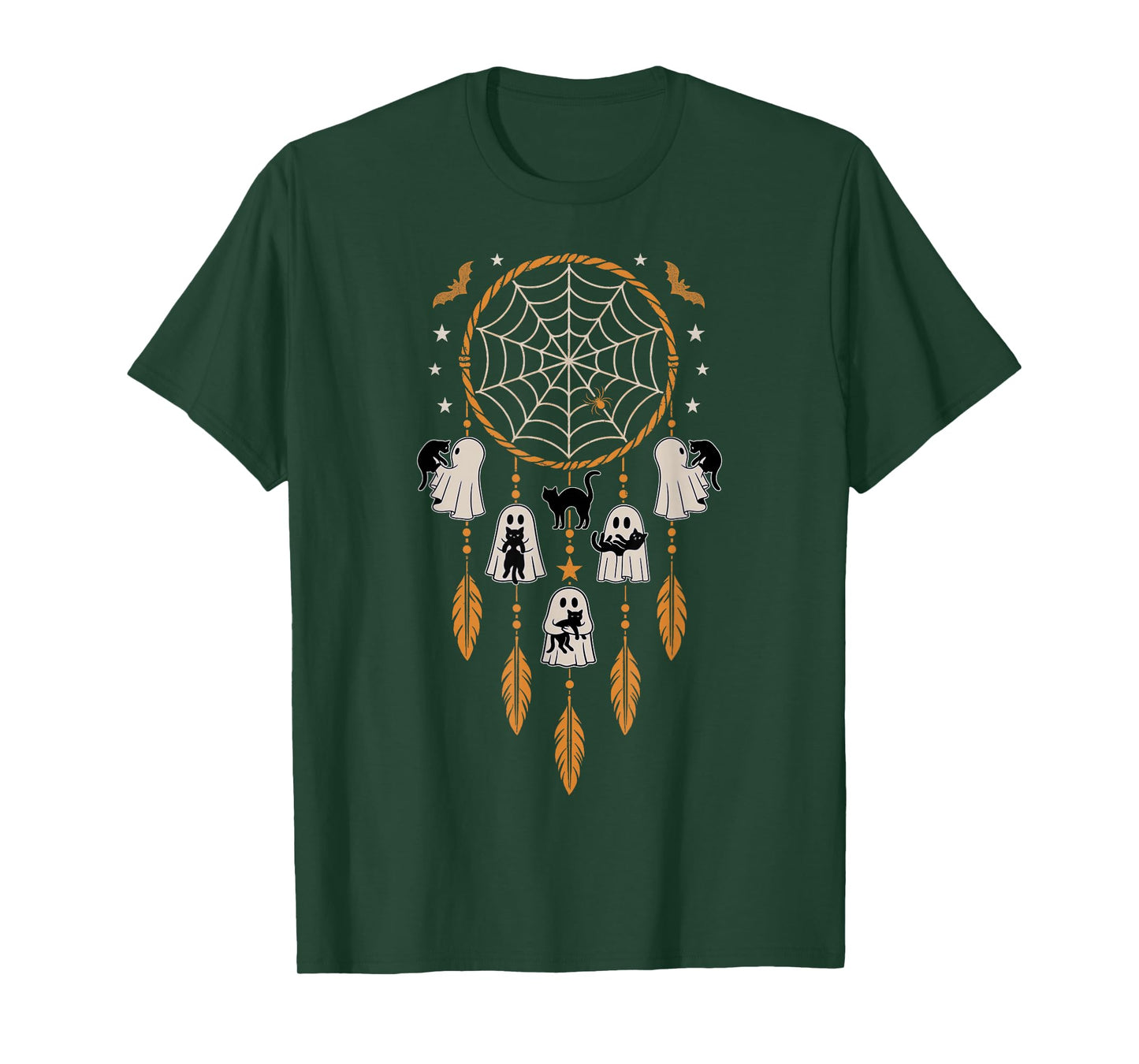 Ghosts Holding Black Cats Halloween Vintage Dreamcatcher T-Shirt