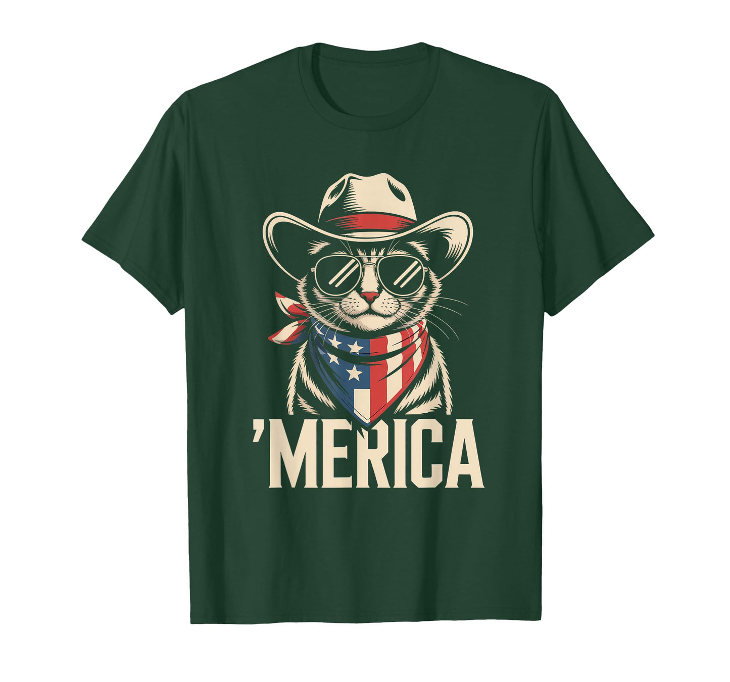 Merica Cat July 4 Independence Day America Patriot T-Shirt