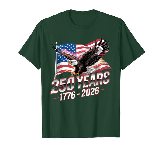 USA 250 Years Eagle 1776-2026 Flag 250th Anniversary T-Shirt