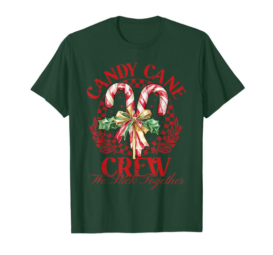 Candy Cane Crew We Stick Together Christmas Costume Xmas T-Shirt