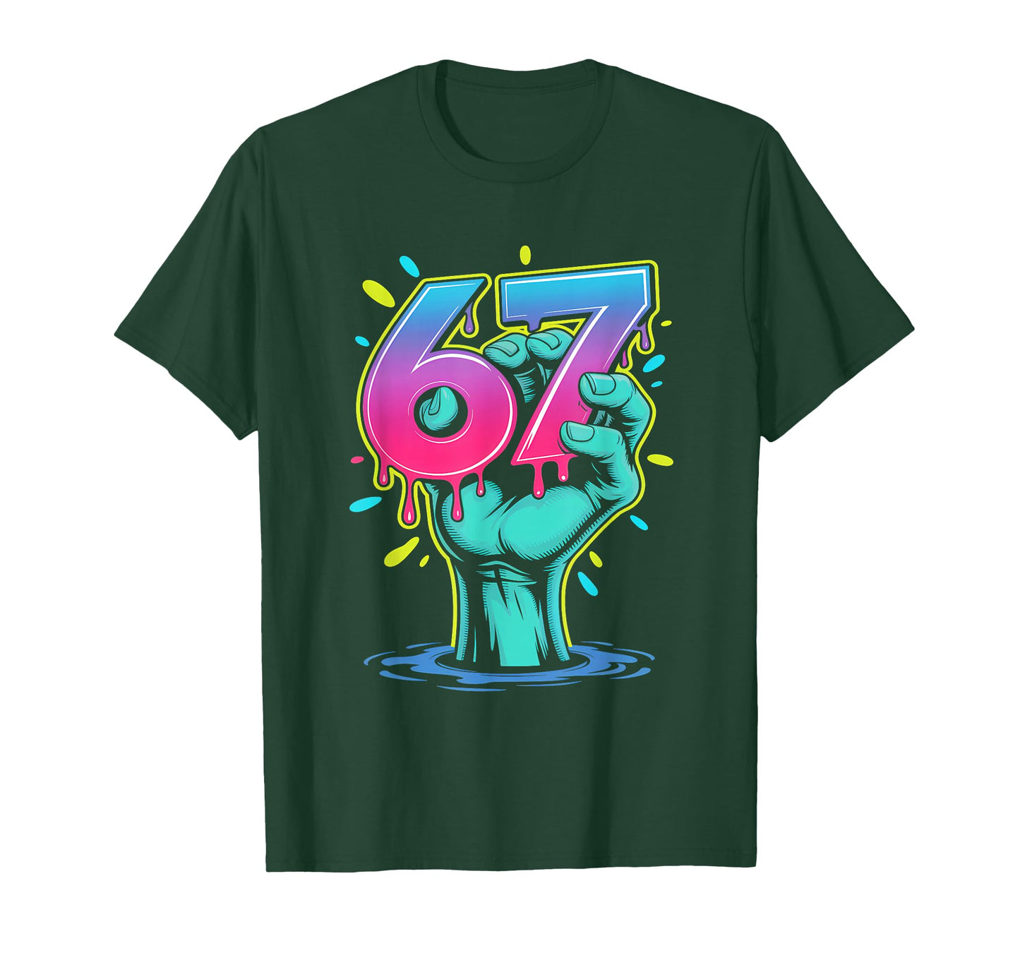67 Zombie Hand Meme Funny Six Seven Alpha Slang T-Shirt