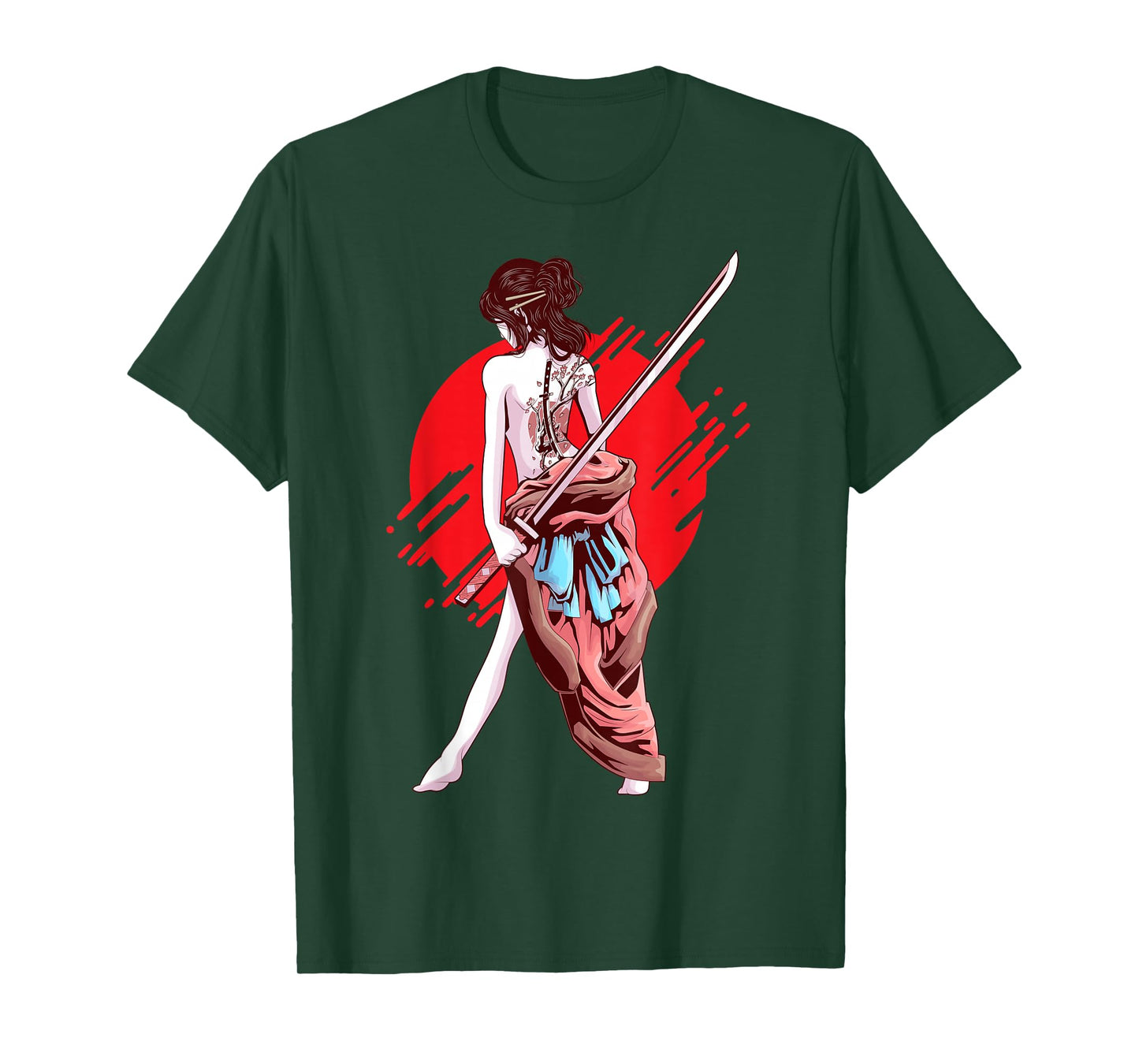 Samurai Girl Japanese Art Anime T-Shirt