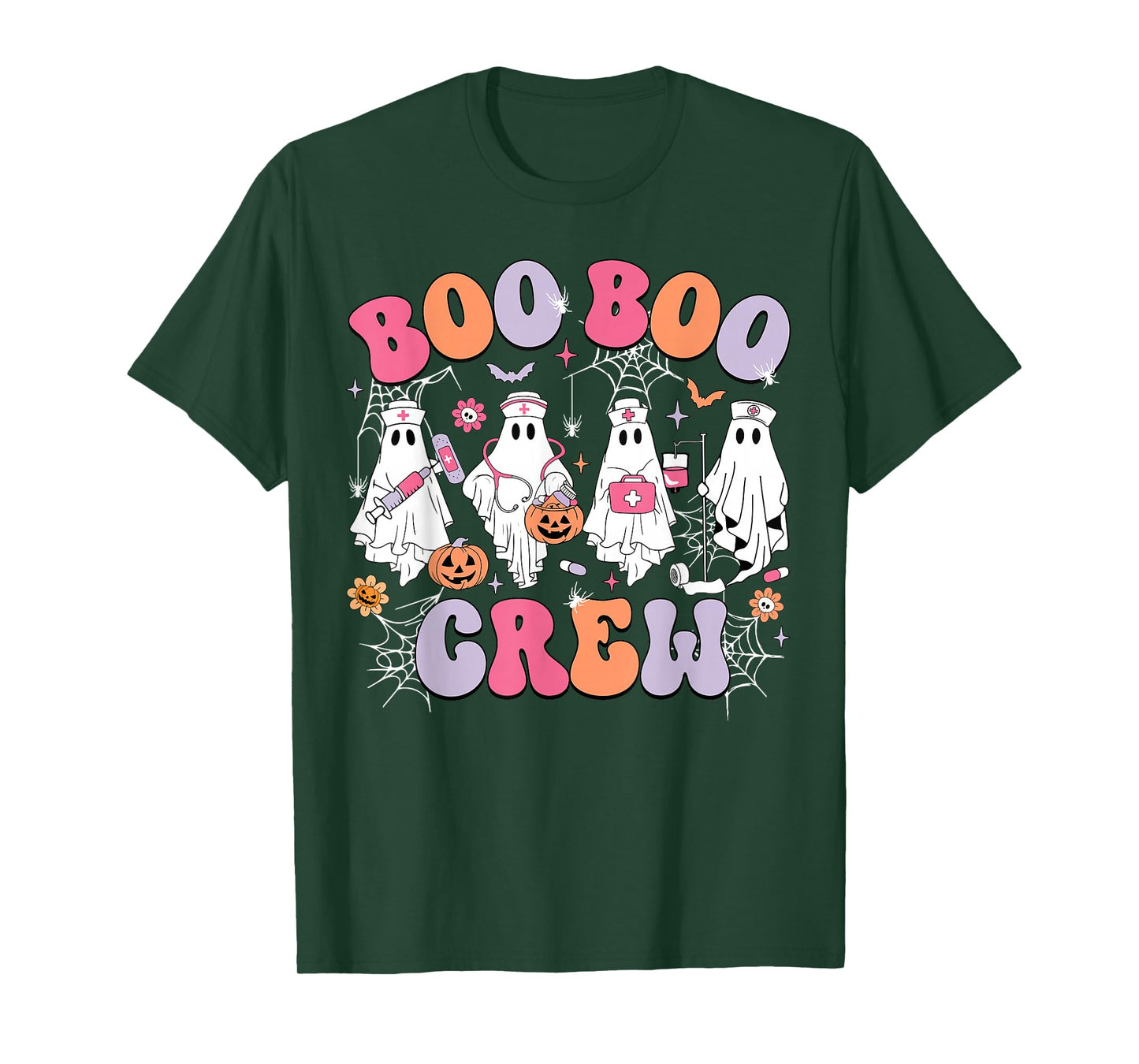 Groovy Boo Boo Crew Nurse Funny Ghost Women Halloween Nurse T-Shirt