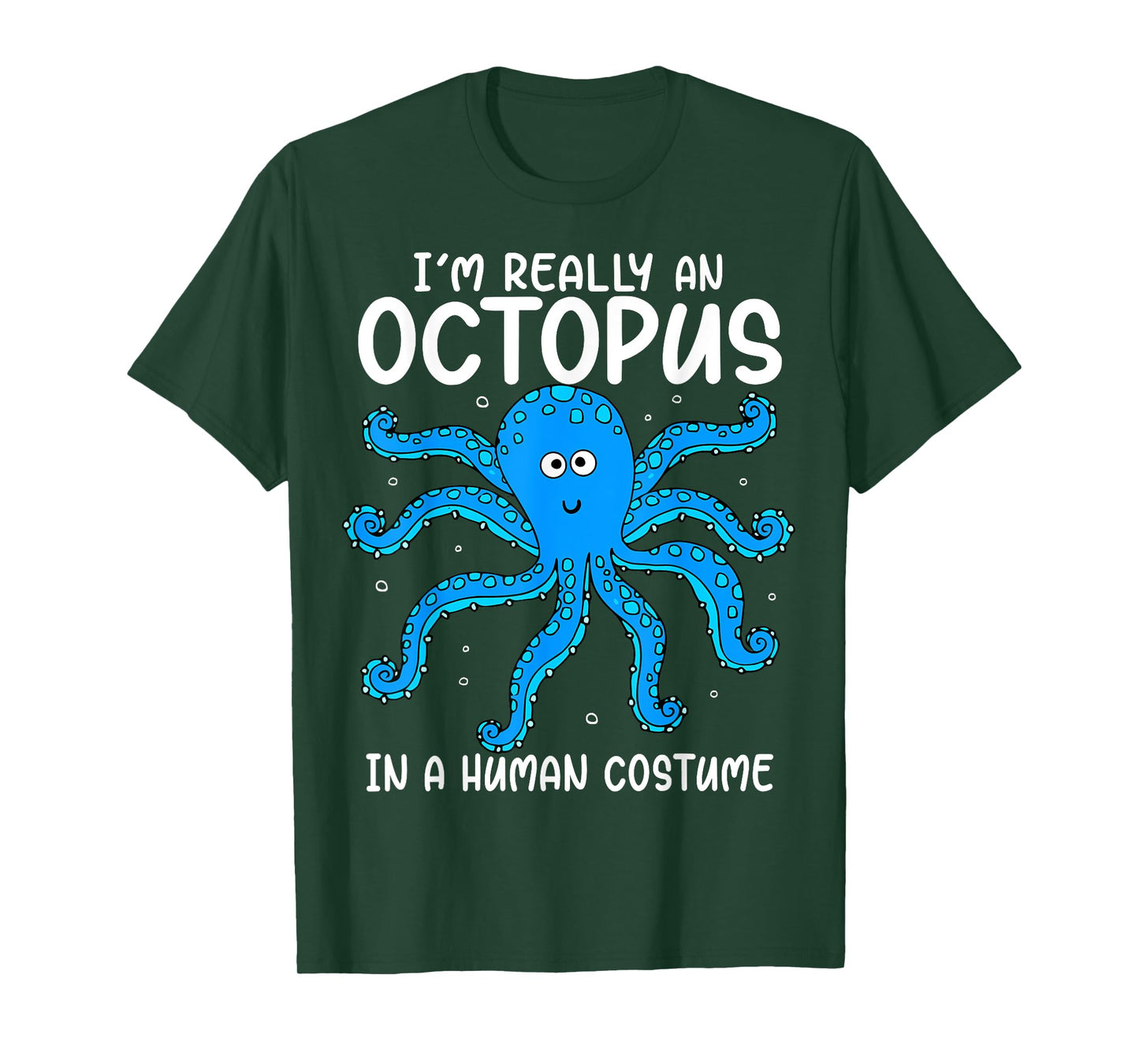 Funny Im Really an Octopus in a Human Costume Kids Halloween T-Shirt
