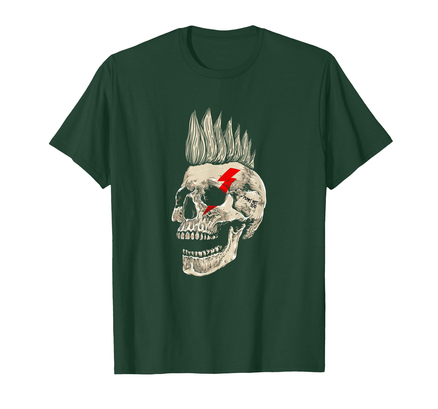 Punk Rock Skull Mohawk Punk's Not Dead T-Shirt