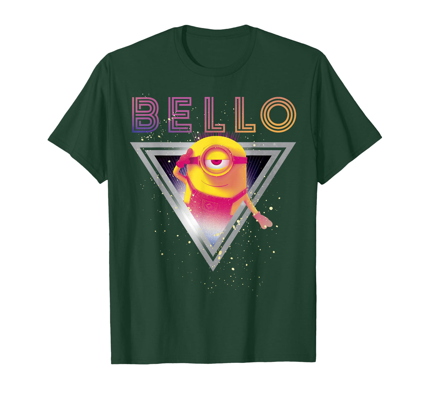 Despicable Me Minions Retro Bello Triangle Graphic T-Shirt T-Shirt