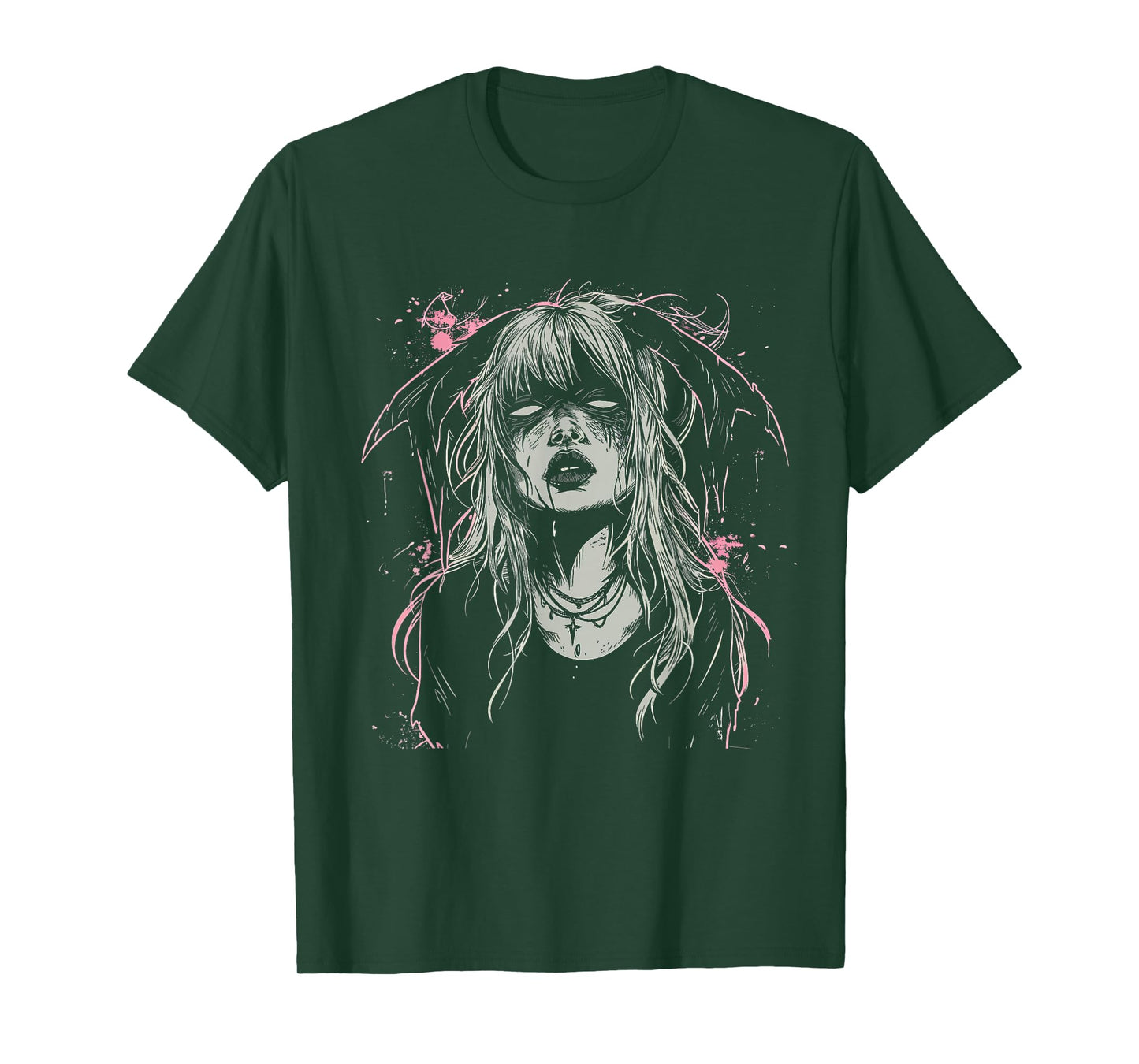 Goth Demon Girl Horror Bunny Occult Dark Anime Alt Aesthetic T-Shirt