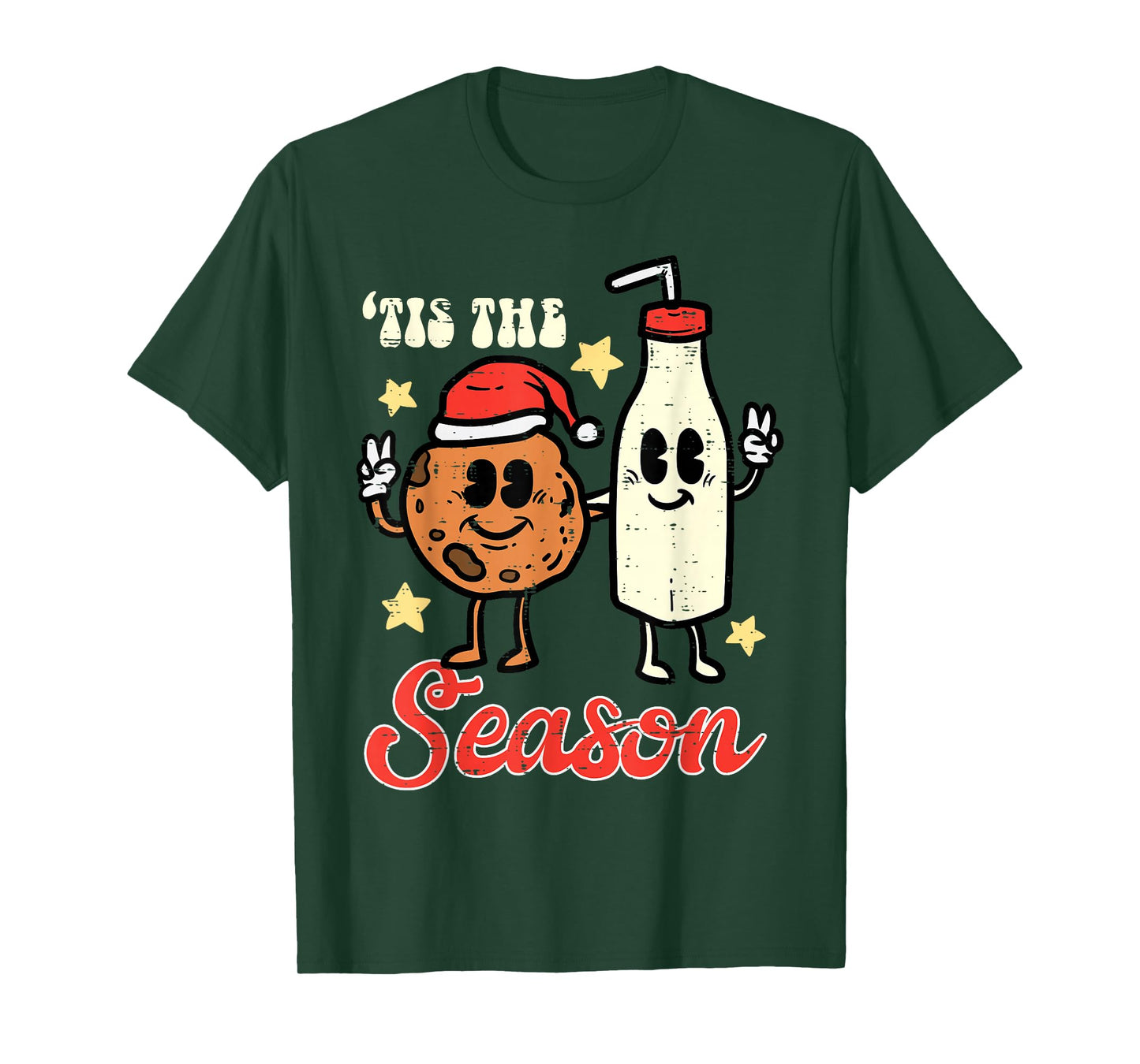 Tis The Season Cookie Milk Christmas Xmas Men Women Kids T-Shirt
