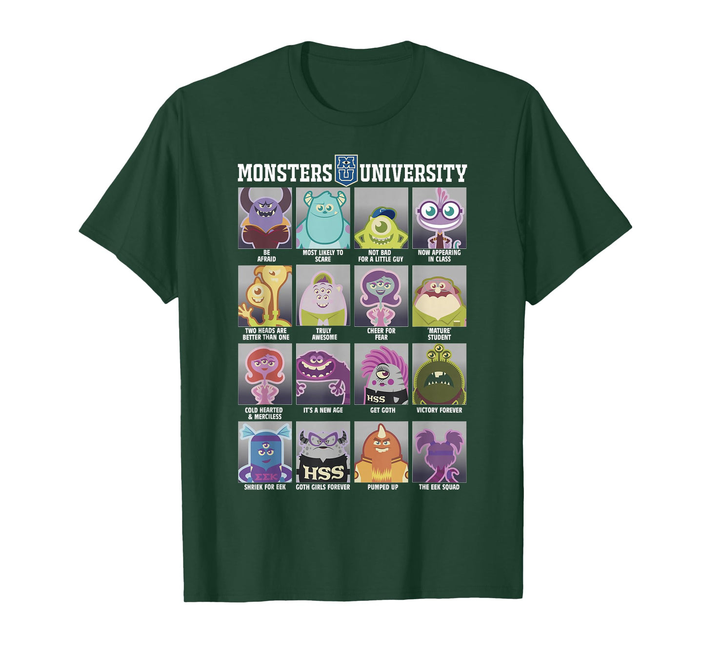 Disney Pixar Monsters University Class Photos Vintage Box Up T-Shirt