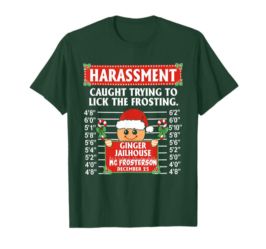 Gingerbread Christmas Licking Frosting Funny Pun T-Shirt