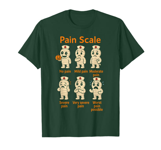 Pain Scale Cute Nurse Mummy Halloween Trauma Funny Nurse T-Shirt