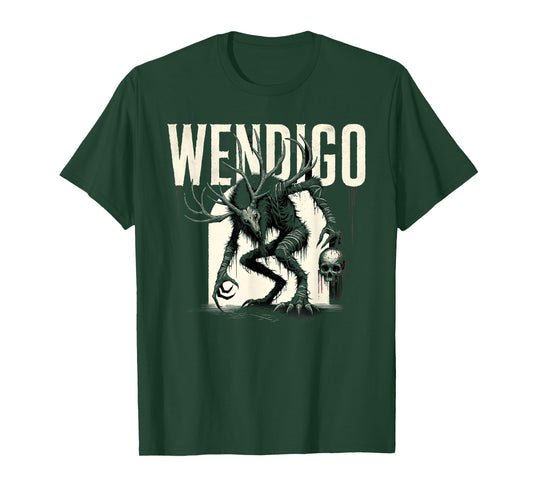 Wendigo Monster Skinwalker Cryptid Evil Horror Monster T-Shirt