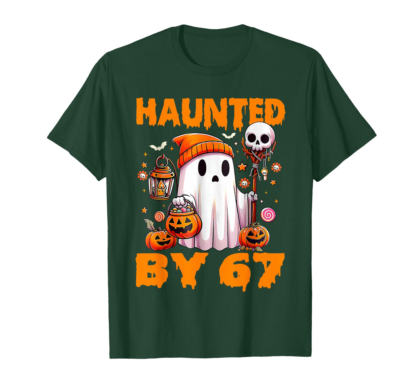 Haunted by 67 Meme Saying 6 7 Six Seven Boo Ghost Halloween T-Shirt